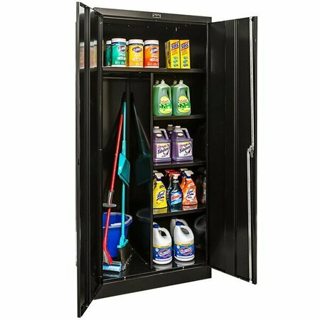 HALLOWELL 48'' x 24'' x 72'' Black Combination Cabinet with Solid Doors - Unassembled 465C24ME 434465C24ME